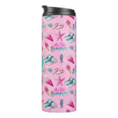Bouteilles Isothermes Girly Pink Summer Beach Holiday Pattern Monogram (Tourné sur la droite)