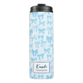 Bouteilles Isothermes Girly Soft Blue Coquette Bow with Name (Devant)