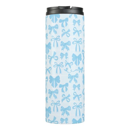 Bouteilles Isothermes Girly Soft Blue Coquette Bow with Name (Dos)