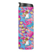 Bouteilles Isothermes Gizmo | Pink Peace & Love Pattern (Tourné sur la droite)