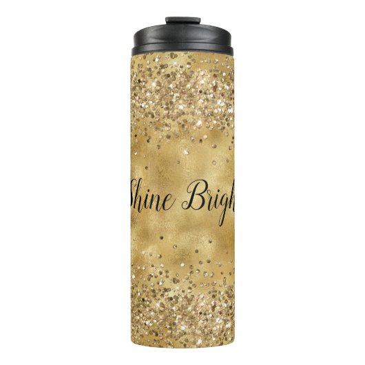 Bouteilles Isothermes Glam Gold Parties scintillant Confetti          (Devant)