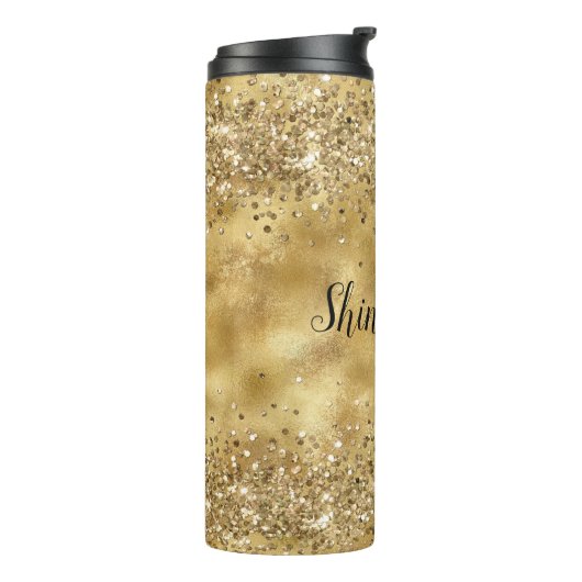 Bouteilles Isothermes Glam Gold Parties scintillant Confetti          (Tourné sur la gauche)