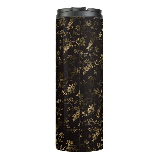 Bouteilles Isothermes Glam or feuille motif brun (Dos)