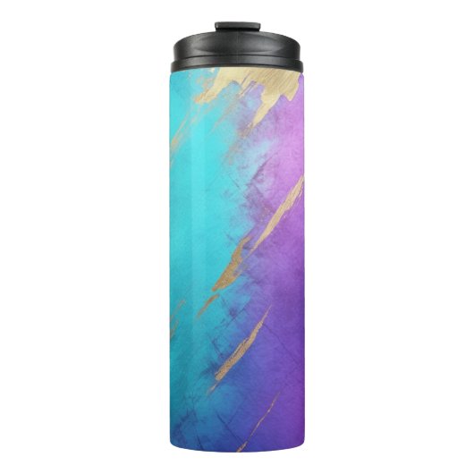 Bouteilles Isothermes Glam Perdu violet Turquoise Or (Devant)