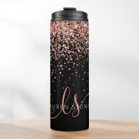 Glam Rose Gold Parties scintillant Élégant Monogra