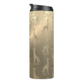 Bouteilles Isothermes Glitterie Giraffes sur Glitzy Gold (Tourné sur la droite)