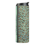 Bouteilles Isothermes Glittery Empreinte de léopard sur Green Personnali (Tourné sur la gauche)