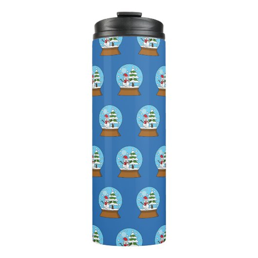 Bouteilles Isothermes Globe de neige avec Snowman et Pine Tree (Devant)