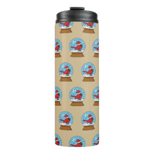 Bouteilles Isothermes Globe des neiges avec cardinal rouge mignon