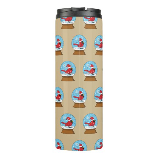 Bouteilles Isothermes Globe des neiges avec cardinal rouge mignon (Dos)