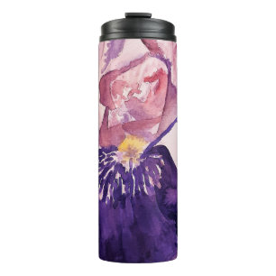 Bouteilles Isothermes Glorioues Purple Iris Aquarelle Peinture