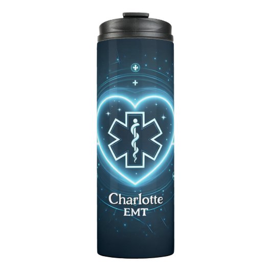 Bouteilles Isothermes Glowing EMT Heartbeat Personalize Design (Devant)