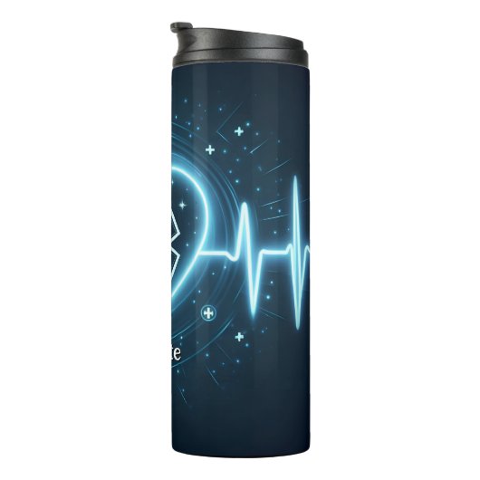 Bouteilles Isothermes Glowing EMT Heartbeat Personalize Design (Tourné sur la droite)