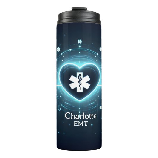 Bouteilles Isothermes Glowing EMT Heartbeat Symbol Design (Devant)