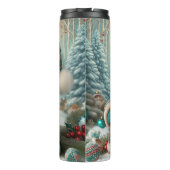Bouteilles Isothermes Gnome de forêt d'hiver avec le monde illuminé (Dos)