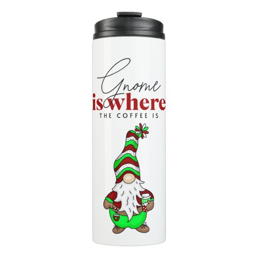 Bouteilles Isothermes Gnome est l'endroit où se trouve le café | Noël mi (Devant)