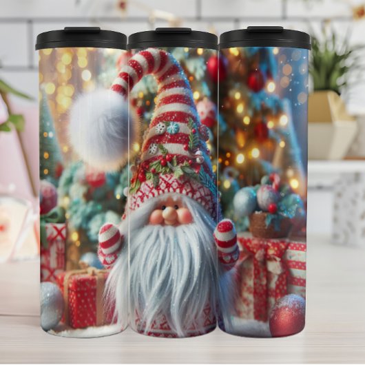 Bouteilles Isothermes Gnome rayé rouge et blanc