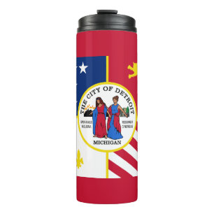 Bouteilles Isothermes Gobelet thermique avec drapeau de Détroit, Michiga