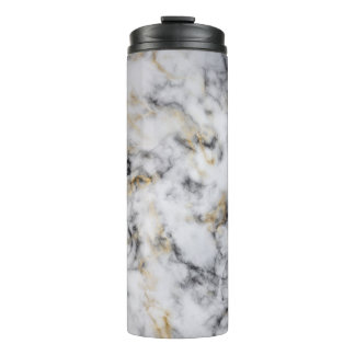 Bouteilles Isothermes Gobelet Thermique Marbre Gris Blanc Fumé Or