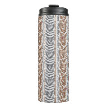 Gobelet Thermique Moderne Rayé Gris Brun