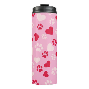 Bouteilles Isothermes Gobelet Thermique Rose avec Empreintes de Patte de