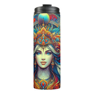 Bouteilles Isothermes Goddess Head flow turquoise Cheveux Avril -
