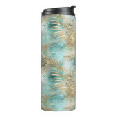 Bouteilles Isothermes Gold Aqua White Feuilles tropicaux (Tourné sur la gauche)