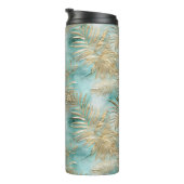 Bouteilles Isothermes Gold Aqua White Feuilles tropicaux (Tourné sur la droite)