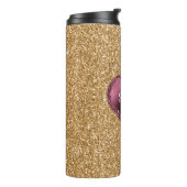 Bouteilles Isothermes Gold Glitter Burgundy Red Heart Love (Tourné sur la gauche)