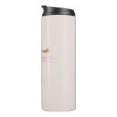 Bouteilles Isothermes Gold Glitter Eyelashes Pink Nose Kitty Cat Face (Tourné sur la droite)