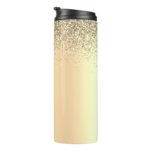 Bouteilles Isothermes Gold Parties scintillant Girly Luxe Moderne Monogr (Tourné sur la droite)