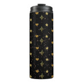 Bouteilles Isothermes Gold Stars Gold Hearts Motifs en noir (Devant)