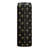 Bouteilles Isothermes Gold Stars Gold Hearts Motifs en noir (Dos)