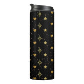 Bouteilles Isothermes Gold Stars Gold Hearts Motifs en noir (Tourné sur la droite)