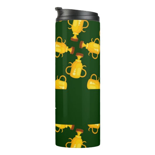 Bouteilles Isothermes Gold trophy green pattern (Tourné sur la droite)