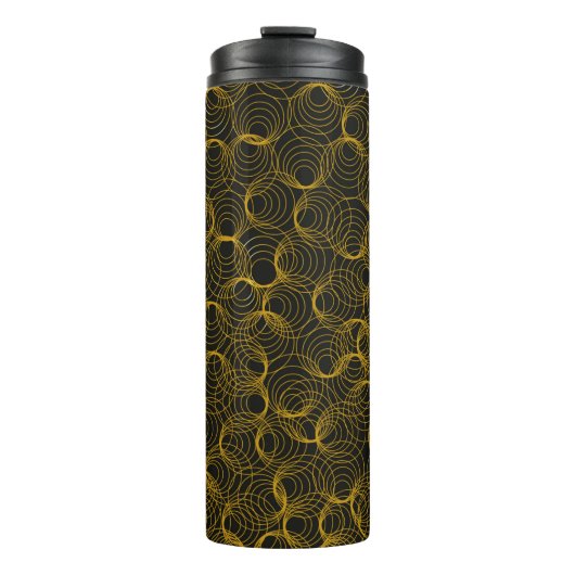Bouteilles Isothermes golden geometric pattern on a black background. Vi (Devant)