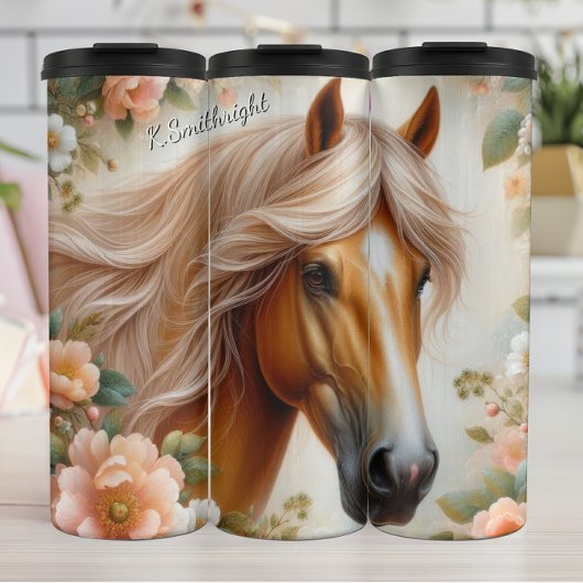 Bouteilles Isothermes Golden Horse Head Floral Beauty