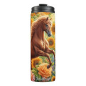 Bouteilles Isothermes Golden Horse Sunflower Rose Field (Devant)