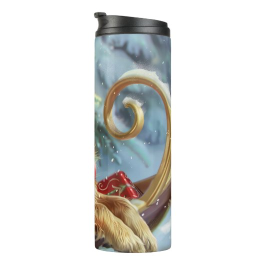 Bouteilles Isothermes Golden Retriever Chien Festif de Noël (Tourné sur la droite)