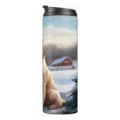 Bouteilles Isothermes Golden Retriever Dog in Snow Christmas (Tourné sur la droite)