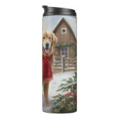 Bouteilles Isothermes Golden Retriever Dog in Snow Christmas (Tourné sur la droite)