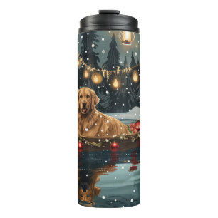 Bouteilles Isothermes Golden Retriever Noël Festive Voyage