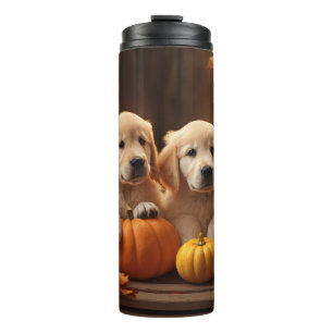 Bouteilles Isothermes Golden Retriever Puppy Automne Citrouille de plais