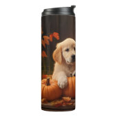 Bouteilles Isothermes Golden Retriever Puppy Automne Citrouille de plais (Tourné sur la gauche)