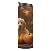 Bouteilles Isothermes Golden Retriever Puppy Automne Citrouille de plais (Tourné sur la droite)