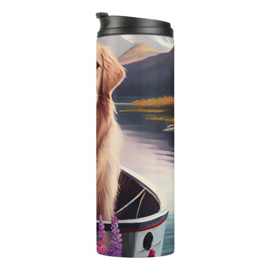 Bouteilles Isothermes Golden Retriever sur une pagaie : une aventure Pit (Tourné sur la droite)