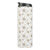 Bouteilles Isothermes Golden Yellow Snowflakes Motif & Custom Name (Tourné sur la droite)