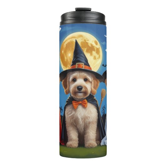 Bouteilles Isothermes Goldendoodle Chiens Citrouille Halloween Funny (Devant)