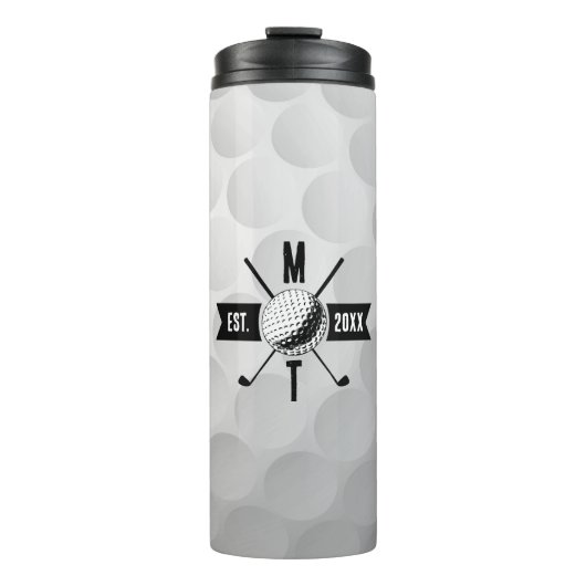 Bouteilles Isothermes Golf Ball Texture & Club Premier Monogramme (Devant)