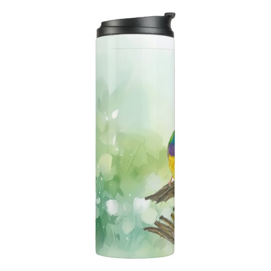 Bouteilles Isothermes Gouldia Finch Oiseaux joyeux peints à la main (Tourné sur la gauche)